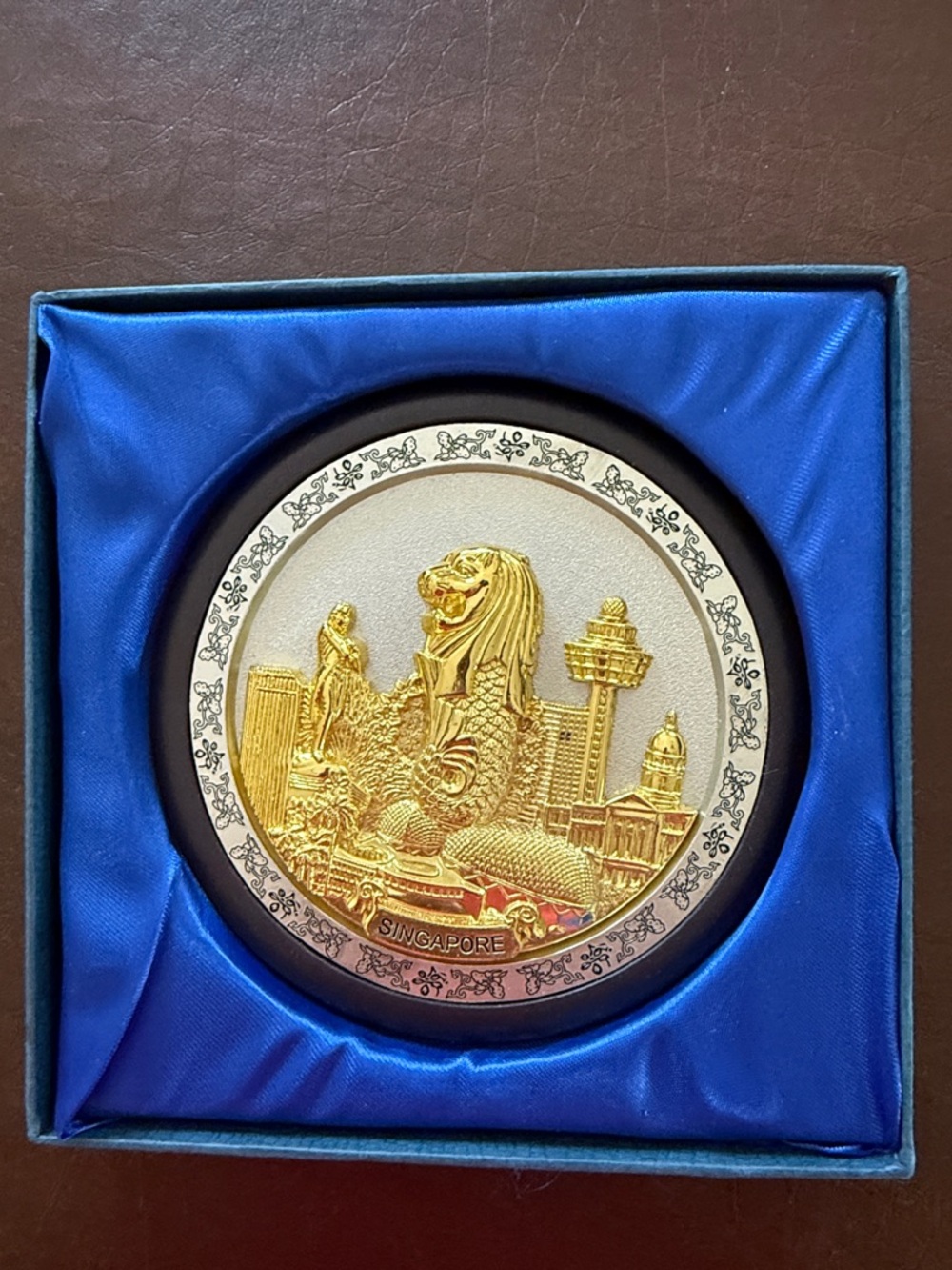 Gold Merlion Singapore Commemorative Medallion